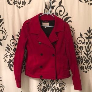 adorable red pea coat